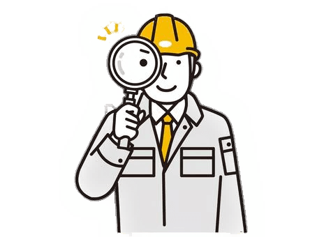 課題を発見する作業員