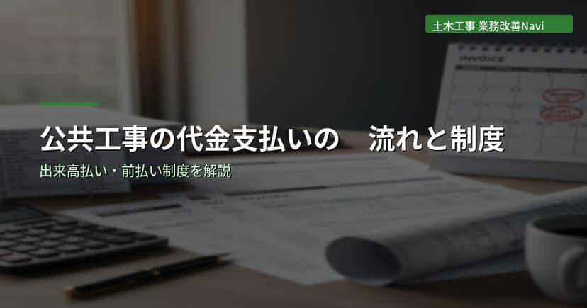 公共工事の代金支払いの流れ｜出来高払い・前払い制度