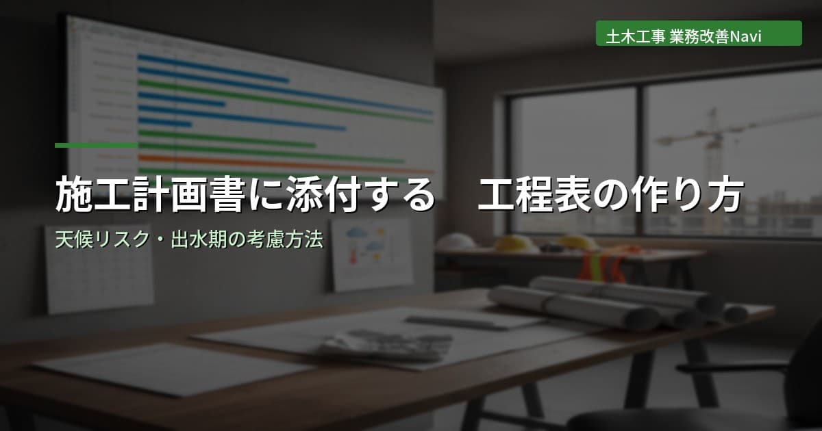 施工計画書に添付する工程表の作り方【土木工事】