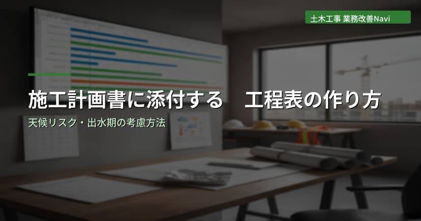 施工計画書に添付する工程表の作り方【土木工事】