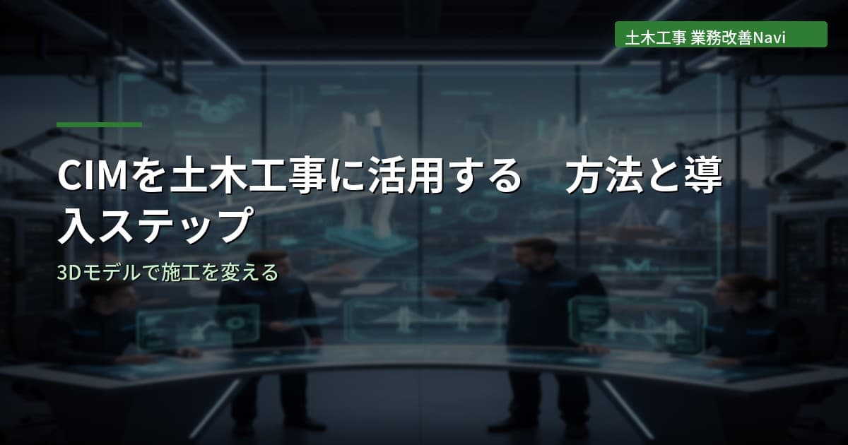 CIMを土木工事に活用する方法と導入のステップ