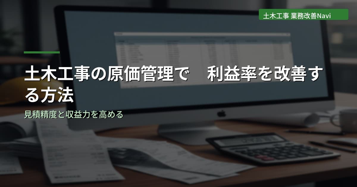 土木工事の原価管理で利益率を改善する方法