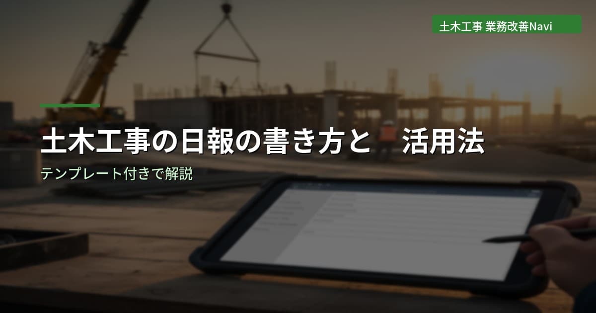 土木工事の日報の書き方と活用法