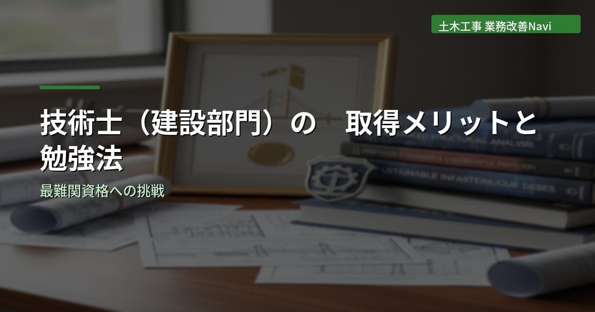 技術士(建設部門)の取得メリットと勉強法
