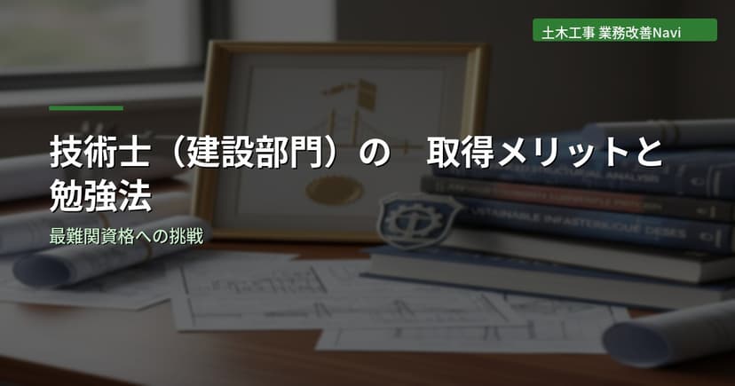 技術士(建設部門)の取得メリットと勉強法