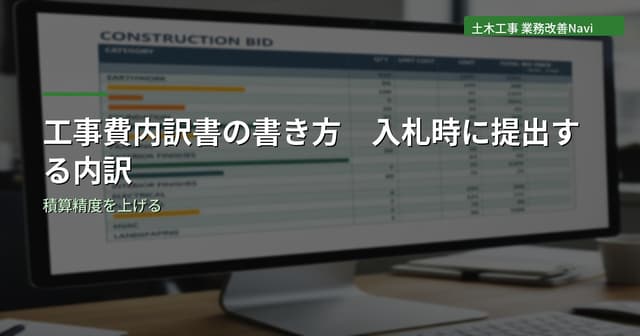 工事費内訳書の書き方｜入札時に提出する内訳の作成方法