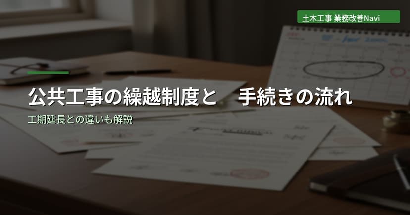 公共工事の繰越制度と手続きの流れ｜工期延長との違い